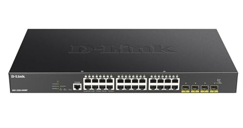 Image of D-Link 28-Port Gigabit Smart Managed PoE+ Switch | 24 PoE+ Ports (370W) + 4 10G SFP+ Ports| L2+ /L3 Lite |VLANs |Web Managed |Surveillance Mode | Rackmount | NDAA Compliant (DGS-1250-28XMP-6KV)