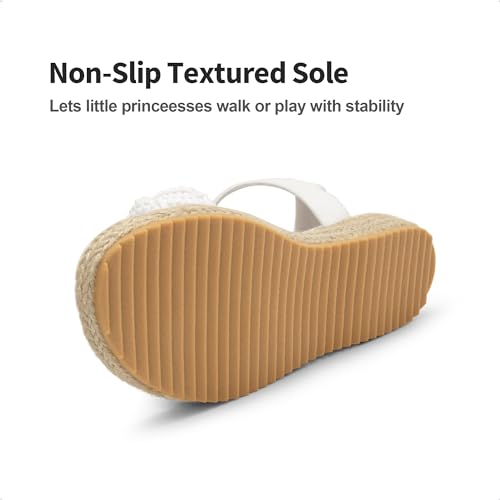 DREAM PAIRS Girls Espadrille Flatform Platform Wedge Open Toe Summer Sandals for Little Kid, Big Kid, Casual, Vacation or Formal Use 6