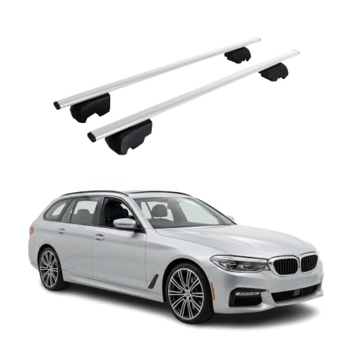 OMAC Dachträger für BMW 5er G31 Touring 2017-2023 Stahl 2 Stangen Silber