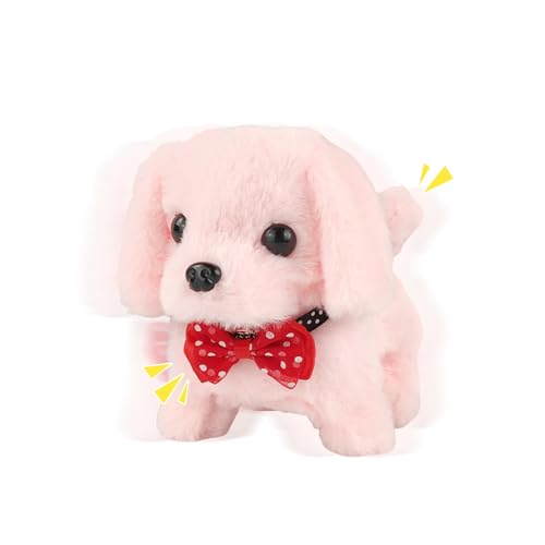 Mtbricey Walking Dog Toys for Kids Realistic Robot Puppy Walking Barking Wagging Tail Stuffed Interactive Dog Toy Plush Toys Gifts for Boys Girls Pet Lovers Educational Toys for Birthdays (Dog7)