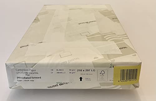 250 juegos duplicados autocopiativos Giroform Digital, A4, 80 g/m², blanco/amarillo (CB/CF), 500 hojas Cover