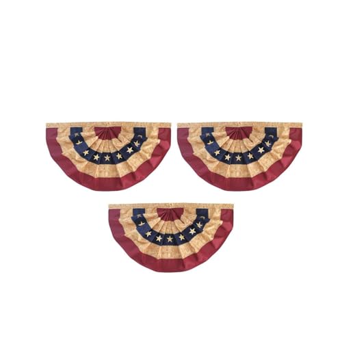 Briarwood Lane Tea Stained Patriotic Bunting 36 X 18 (Set of 3 1x1 Bundle