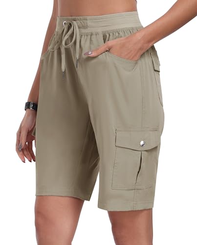 Short de randonnée pour femme MoFiz kaki XX-Large cargo d'été