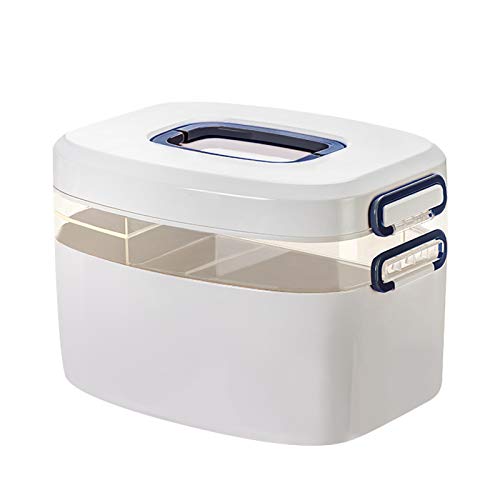 YLX Home Hochleistungs-hausapotheke, Erste Hilfe Koffer, Kunststoffbox Tragbare Doppelschicht-Kosmetikbox, für Home-Office-Car-Caravan-Arbeitsplatz, Mehrere Farben Erhältlich Cover
