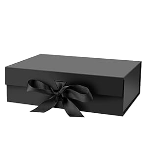 Giftboxwithlidforpresents105x75x31incheswithribbonandmagneticclosure1packblack Urban Country Home Decor Gift box with lid for presents 105x75x31 inches with ribbon and magnetic closure1 pack black urban country home decor