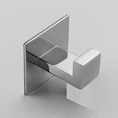 Celbon SUS304 Stainless Steel Bathroom Self Adhesive Towel Hook Hanger Coat Hook Robe Hook Hanger Without Drilling Easy Installation (Chrome)