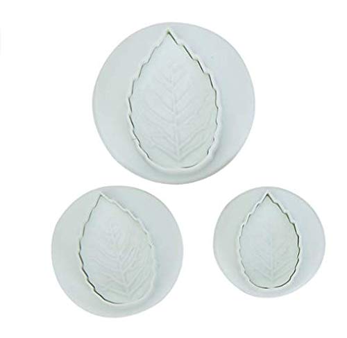 Ruiting 3pcs Emporte-pièces Moule Feuille Veinée de Rose pour Gâteau Fondant pour Maison/Cuisine