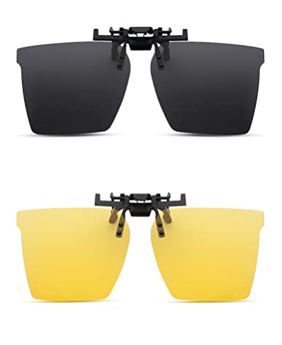 Image of Sunglasses fit over Glasses Clip On Polarized sunglasses for Prescription Glasses Flip Up Fishing Driving Glasses