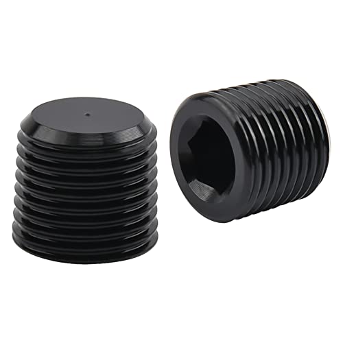 EVIL ENERGY 1/8 NPT Plugs Aluminum Socket Allen Head Black Pack of 2