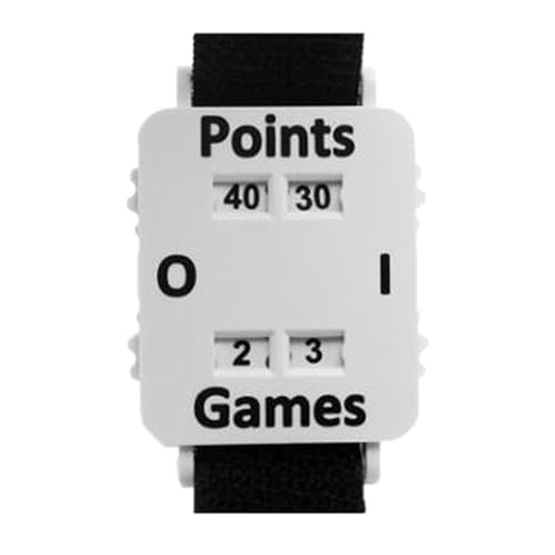 QSTDGVPW Contatore da Polso con Cinturino Regolabile, Orologio Segnapunti in ABS, Accessori Tennis, Cinturino Multiuso per Tennis, Pong, Badminton, Pallavolo, Lunghezza 30 Cm, Bianco