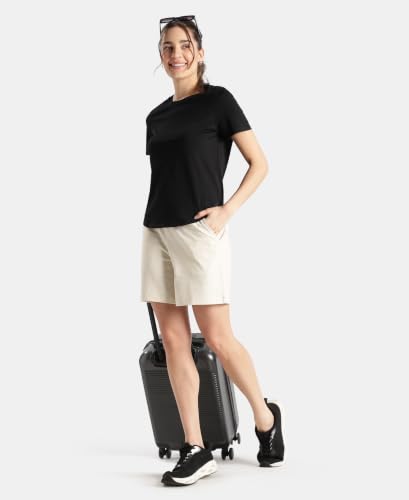 Image of Jockey AW23 Women Super Combed Cotton Rich Regular Fit Shorts with Side Pockets
