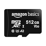 Amazonベーシック microSDXC メモリーカード 512GB フルサイズアダプター付き A2 U3 読み込み速度最大100MB/秒 ブラック