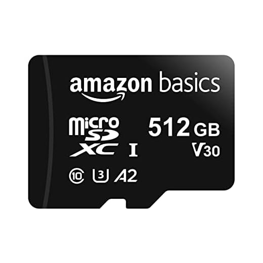 Amazon Basics - MicroSDXC, 512 GB, con Adaptador SD, A2, U3, velocidad de lectura hasta 100 MB/s, Color Negro