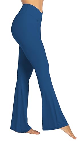 Image of Sunzel Flare Leggings, Crossover Yoga Pants with Tummy Control, High-Waisted and Wide Leg