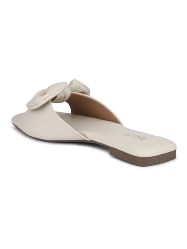 Image of Inc.5 womens Women Cream Open Toe Flats With Bows Sandal