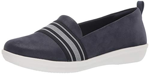 Clarks Women's Ayla Sloane Loafer Navy Synthetic Nubuck 100 M US
