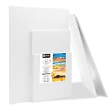 Artecho Leinwand zum Bemalen 9 Stück(20x20cm, 20x30cm, 30x40cm), Leinwand Keilrahmen aus 100% Baumwolle, 280 g/m², Leinwände für Acrylfarben und Ölfarben.