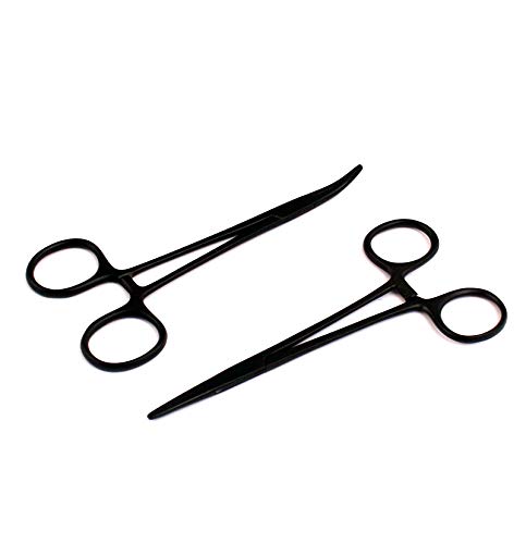 DDP Lot of 2 Straight & Curved Mosquito Hemostat Forceps Locking Clamps 5