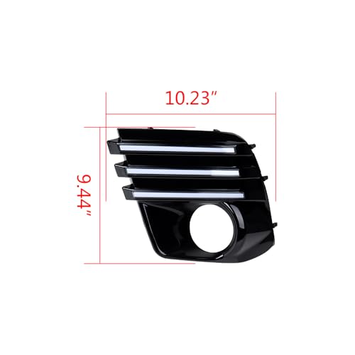 Left Right Fog Light Bezel Set with LED Daytime Running Light and Turn Signal Lamp, Glossy Black, Compatible with 2022-2024 Subaru Forester (All Trims) - Left & Right, IP67 Waterproof, 12V DC, 60W