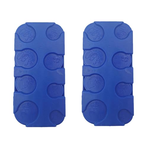 Münzen Aufbewahrung, Münzbox, Kleingeld Aufbewahrung, Euro Münzhalter Münzsortierer Münzsammler Münzbox für Auto,Taxi, 8 Fächer von 2 Euro bis 1 Cent, Münzspender Sortierer in Blau