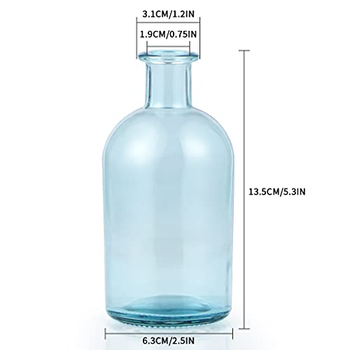 MDLUU Blue Glass Apothecary Bud Vases #TOP23