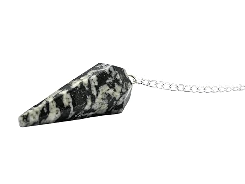 Image of Black and White Tourmaline Pendulum Dowsing Tool - Natural Crystal Pendulum for Spiritual Guidance - Premium Dowser Pendulum for Accurate Divination and Energy Healing - Perfect for Energy Healing and Chakra Balancing - Handcrafted with Precision and Elegance
