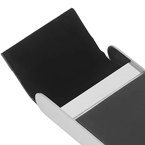 Pwshymi Cigarette Case, Cigarette Carrying Case Stainless Steel Inner Flocking Magnetic Flip Cover Fashionable For Home For 20 Slim Cigarettes(Black) #TOP7