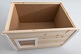 Katzenhaus - isoliert & wetterfest für draußen - Outdoor Katzenhütte aus Holz mit Styropor-Isolierung, Thermovorhang, Lüftung & abnehmbarem PVC-Dach