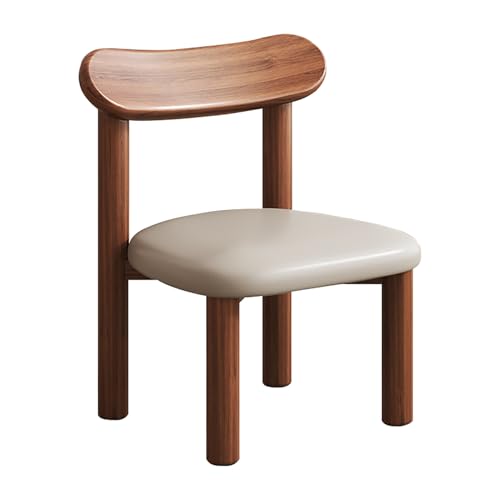 Genérico Taburete De Madera Maciza Morden, Taburete con Patas Antideslizantes, Taburete con Respaldo Curvo Y Patas De Madera para Cocina, Dormitorio Y Comedor.,Gris