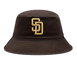 San Diego Bucket Hat, Embroidered, Perfect for Summer, Camping, Fishing, Tailgaiting, Baseball, him, her, dad, mom (Brown) (S/M)