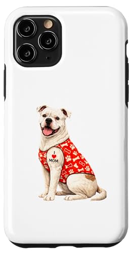 American Bulldog Dog Mom | I Love Mom ���킢���q�� �X�}�z�P�[�X iPhone 11 Pro �p