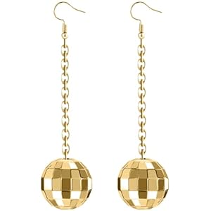 Rave Envy Disco Ball Earrings for Women – 70’s Halloween Earrings Women’s Costume Accessories – Choice of Color