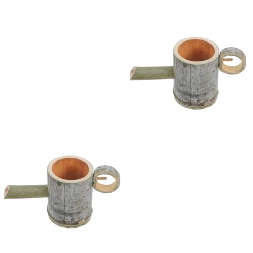 PRETYZOOM 2St Wasserzubehör aus Bambus Luft Aquarien Besonderheit Poolheizung Garten wasserbrunnen Solar- Gartenaccessoire Zierbrunnen für den Garten Aquariumbrunnen Wasserbrunnen aus Bambus