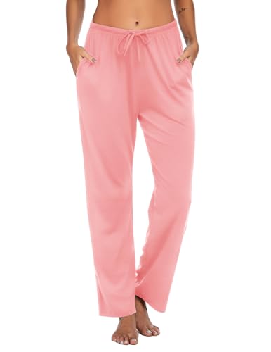 Image of Ekouaer Women Pajama Pants Comfy Pj Bottom with Pockets Stretch Plaid Sleepwear