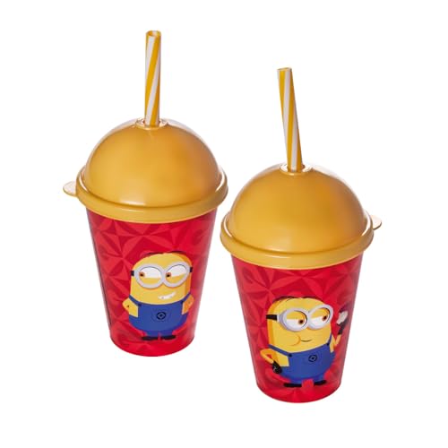 Copo Shake 280 ml com Canudo Meu Malvado Minions Sortido 1 Peça Plasútil