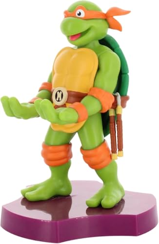 Exquisite Gaming: Holdems: TMNT - Michaelangelo - Earbud & Phone Holder, Cable Guys, Mini Collectibles with a Twist, Teenage Mutant Ninja Turtles Figure
