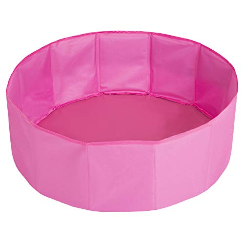 Petsona Hundepool Faltbar Mit Bunten Bällen, Planschbecken Und Badewanne Für Hunde Und Katzen, Pink: Puderrosa/Perle/Transparent