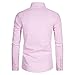 DELCARINO Men's Long Sleeve Button Up Shirts Solid Slim Fit Casual Business Formal Dress Shirt Pink X-Small