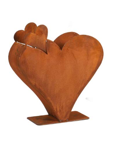 Bornhöft Heart for Planting Rust Patina 30 cm x 30 cm Rusty Garden Decoration Garden Decoration Plant Pot Rust