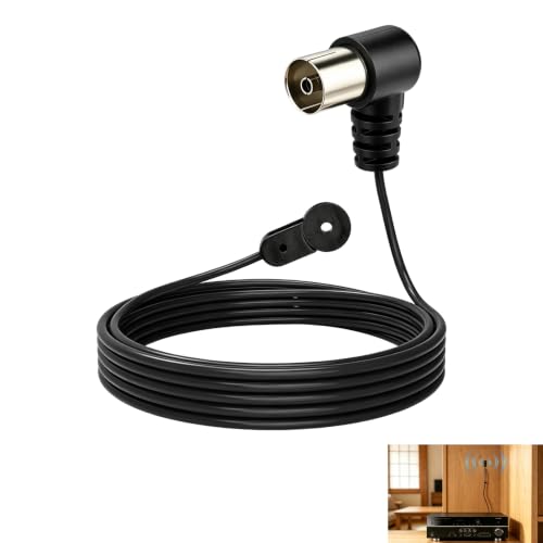 Antenne Radio FM Intérieure, Antenne FM Dipôle 75 Ohms pour Chaîne Stéréo, Tuner HiFi, Amplificateur et Récepteur, Antenne FM Câble Flexible, Plug and Play, Réception Radio Améliorée Système Audio