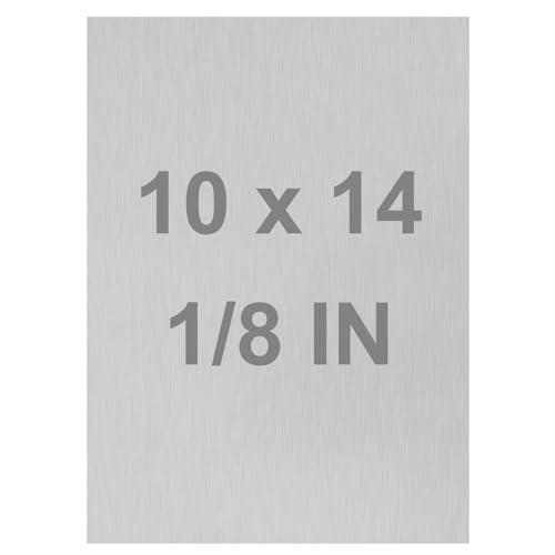 Image of 6061 T651 Aluminum Sheet Metal 10 x 14 x 1 /8 (0.125 inch) Inch Flat Plain Aluminum Plate Covered with Protective Film, Heat Treatable Rectangle 3MM Aluminum Metal Plate for Crafting, Industrial