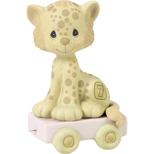 Precious Moments Birthday Train Age 7 Figurine: Wishing You Grr-Eatness, Leopard Theme, Unique Gift for Seventh Birthday, Porcelain Collectible, 142027 - Image 3