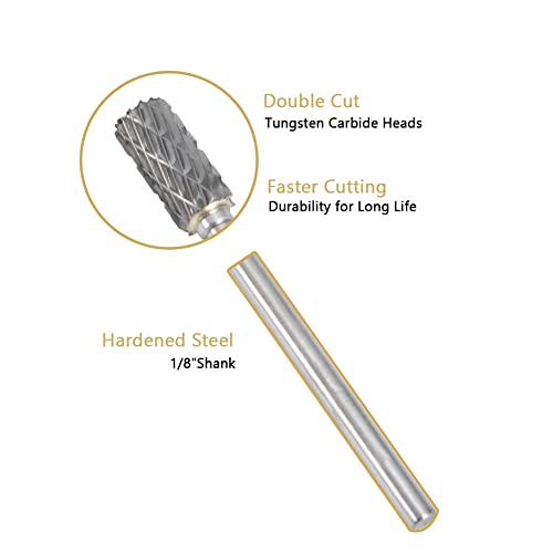 Image of HIDOTOL Carbide Burr Set 20PC 1 /8 inch Shank - 3mm Tungsten Double Cut Carbide Rotary Burr Set for Metal and Wood Carving, Grinding, Polishing, Engraving, Drilling.