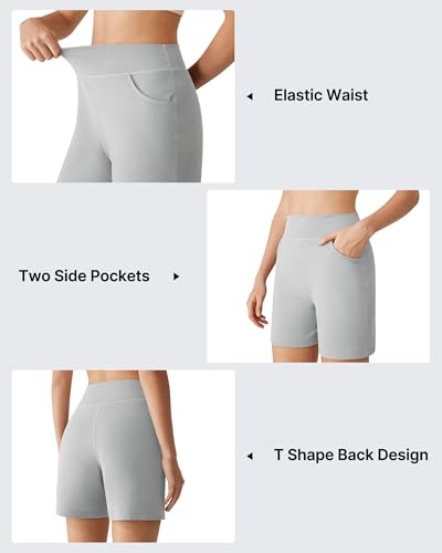 Image of G4Free EverGoing Women's Casual Shorts High Waisted 4'' / 5'' Comfy Shorts with Pockets for Yoga Workout Lounge