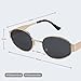 livho Retro Polarized Sunglasses - UV400 Protection, Oval Shape, Metal Frames - Matching Soft Case Inlcuded