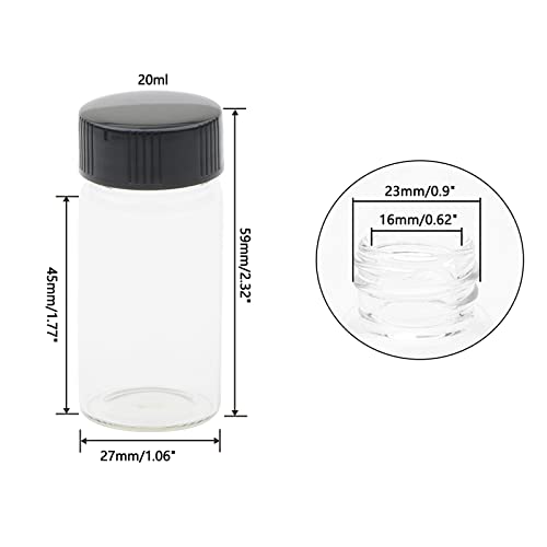 Kesell Clear Glass Sample Vials, Mini Empty Glass Bottles With Screw Cap Capacity 20Ml (0.7 Oz), Pack Of 20 #TOP2