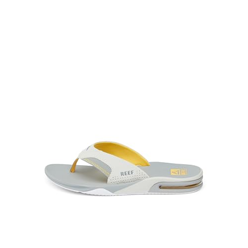 Reef Men's Fanning Flip-Flop, Yellow/Grey/Grey, 5 UK