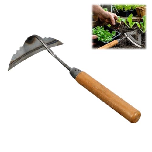 Azadón de jardín pequeño y resistente para deshierbe miniatura 1