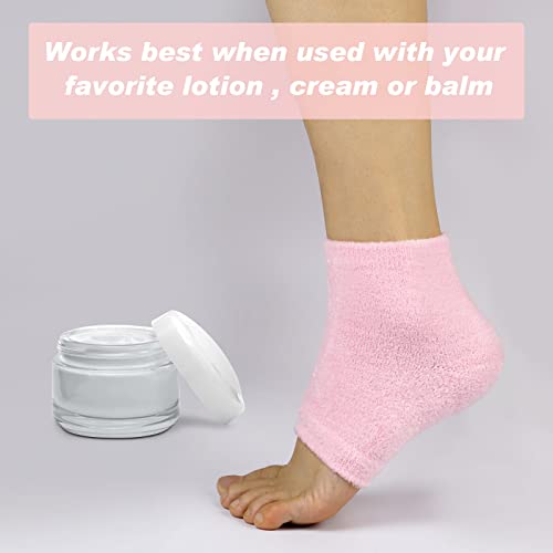 Iekeodi Moisturizing Heel Socks,Skin Softening Footcare Treatment Socks For Cracked Heels, Dry Feet, Foot Calluses Sock (Pink) #TOP6