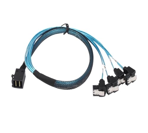 Cable SAS SFF-8643 a 4 SATA 12Gb/s Ángulo 50 cm miniatura 5